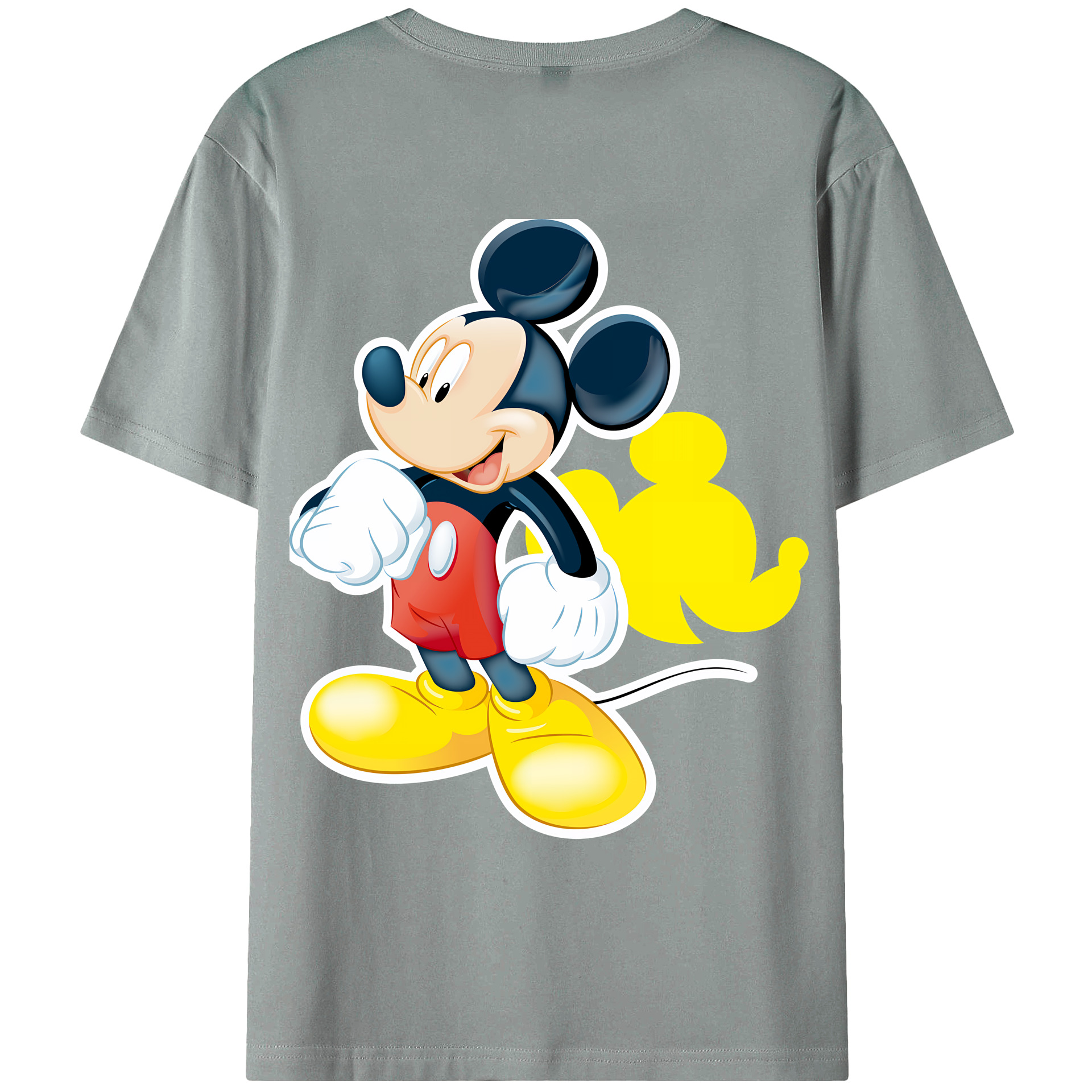 （画像用） ミッキーマウス Mickey Mouse 綿100％ メンズ半袖Tシャツ（バックプリント） 通気性